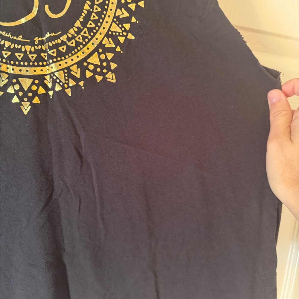 Spiritual Gangster Black Muscle Tee with Gold Om Design NWT - Picture 4 of 4